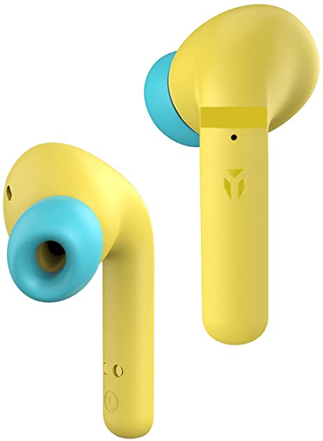 NYZ True Wireless Bluetooth Earbuds Hi-Fi Stereo Bass Headphones in-Ear Earphones LED Display Charging Case with Mic CVC 8.0 in-Ear Protection for Working/Travel/Gym(Yellow)