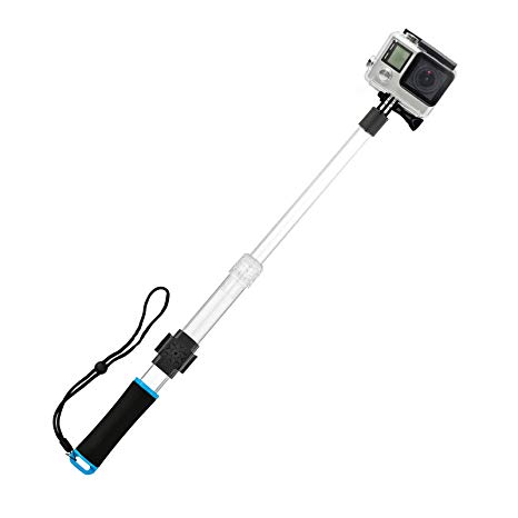 SHOOT Waterproof Transparent Extension Floating Hand Grip Pole Monopod Selfie Stick for GoPro Hero 6/5/4/3 /3 SJ4000 SJ5000 SJ6000 Action Cameras(Blue)