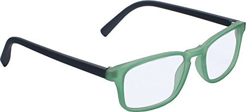 True Gear iShield Anti Reflective Computer Glasses Block Blue Light and Harmfull UV with Clear Lens for Kids and Teens - Rectangle Frame- Rectangle Frame - Green with 2 in 1 Stylus Pen