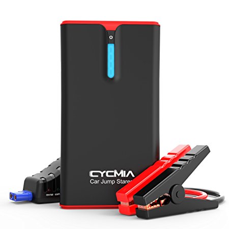 CYCMIA 800A Peak Portable Car Jump Starter With USB Type-C 5V/3A Port (up to 7.2L Gas, 5.5L Diesel Engine) Battery Booster and Phone Charger with Smart Charging Port (Black)