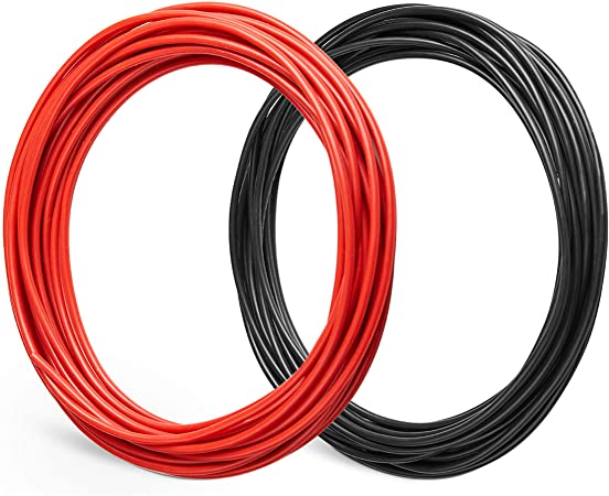 Bryne 18 Gauge Ultra Flexible Silicone Wire 50 Ft [25 Ft Red and 25 Ft Black],150 Strands 0.08mm of Tinned Copper,High and Low Temperature Resistance -60~200 Degree C (18 AWG, Red&Black)