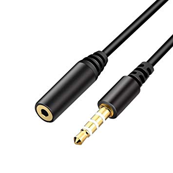 Gleewin 2-Pack 3.5mm Male (1/8 inch) to 2.5mm Female Converter Headphone Audio Extension Cable, 4 Poles Stereo Cable Support Mic/Headphone Function