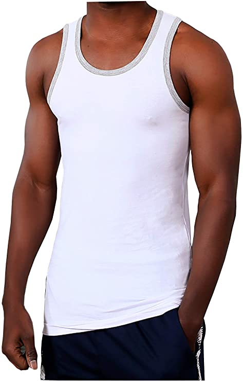 Different Touch Men's Muscle Gym Sports Workout Cotton/Spandex Tank Tops A-Shirts
