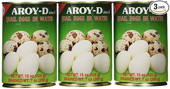 Aroy-D Quail Egg - 15oz (Pack of 3 Cans)
