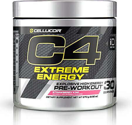 Cellucor C4 Extreme Energy Pre Workout Powder, Explosive High Energy Drink, Strawberry Kiwi, 30 Servings