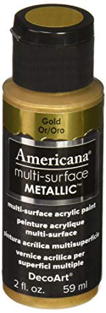 DecoArt Americana Multi-Surface Metallic Paint, 2-Ounce, Gold (DA553-30)