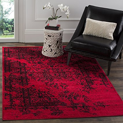 Safavieh Adirondack Collection ADR101F Red and Black Oriental Vintage Distressed Area Rug (9' x 12')