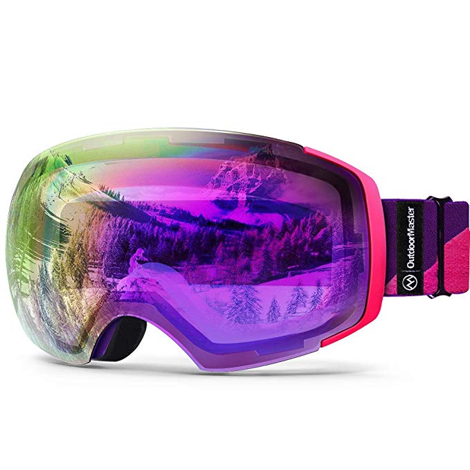 OutdoorMaster Ski Goggles PRO - Frameless, Interchangeable Lens 100% UV400 Protection Snow Goggles for Men & Women