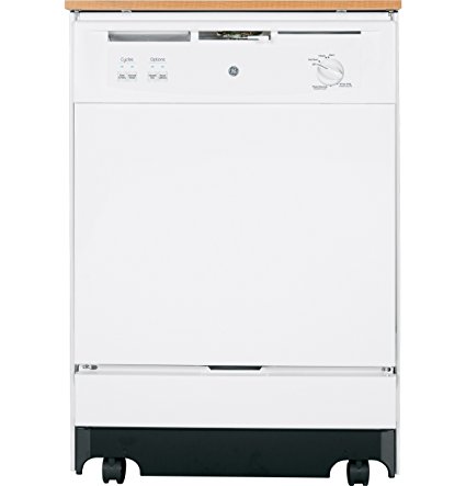 GE GSC3500DWW 25" White Portable Full Console Dishwasher - Energy Star
