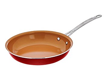 Gotham Steel ceramic & Titanium Nonstick 10.25" Fry Pans, 10.25", Red