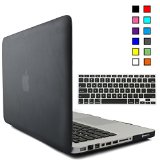 iBenzer - 2 in 1 Multi colors Soft-Touch Plastic Hard Case Cover and Keyboard Cover for Macbook Pro 13 A1278 Black MMP13BK1