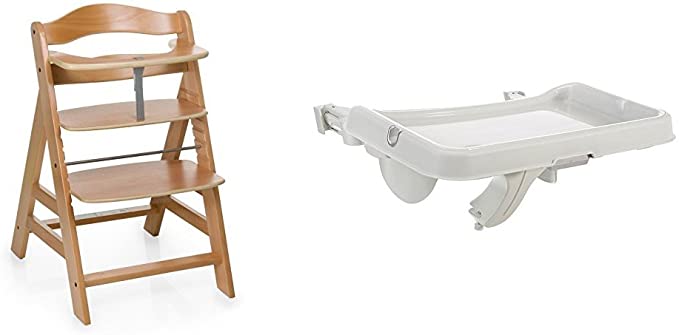 Hauck Alpha  Wooden Highchair - Natural   Alpha Tray