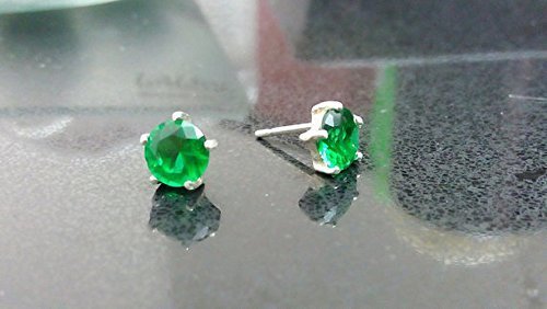 Emerald studs,sterling silver post earrings,prong round posts,wedding studs,delicate earrings,may birthstone.bridal jewelry