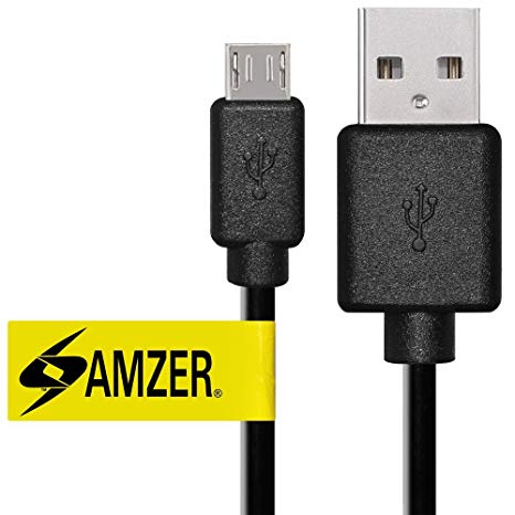 Amzer Universal Micro USB to USB Data Sync and Charge Handy Small Cable - Black