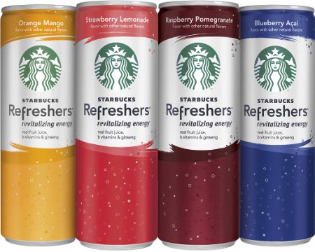 Starbucks Refreshers 4 Flavor Variety Pack 12 Ounce Slim Cans 12 Pack