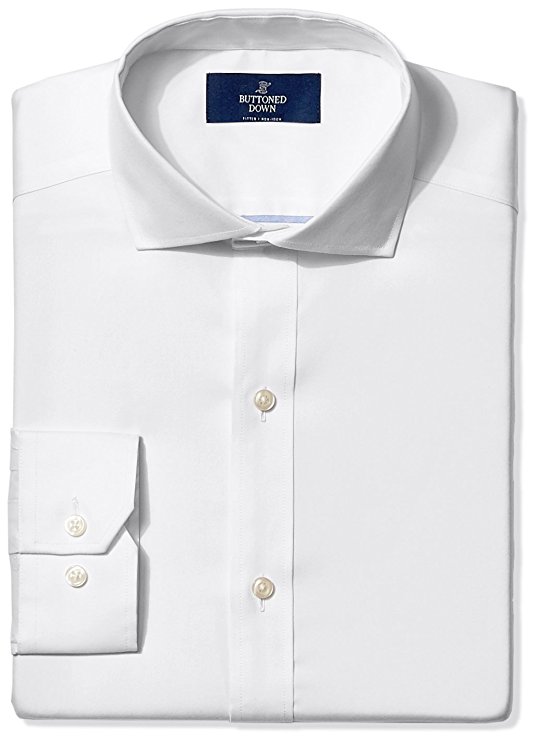 Buttoned Down Men's Fitted Cutaway-Collar Solid Non-Iron Dress Shirt