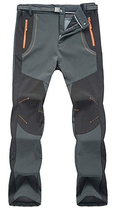 TBMPOY Men's Outdoor Quick-Dry Lightweight Waterproof Hiking Mountain Pants Belt