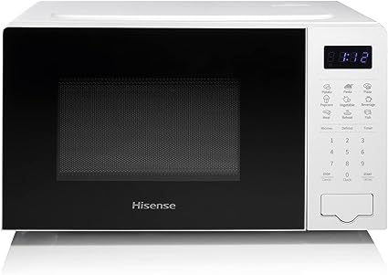 Hisense 700 Watts 20 Litre White Digital Solo Microwave Oven H20MOWS4UK Automatic Defrost, 9 Auto Cook Menus, Clock & Timer, Easy Clean