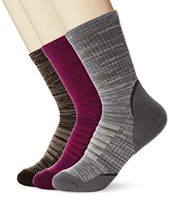 Kold Feet Women's Performance 3-Pair Comfort Merino Wool Crew Hiking Socks Cushioned Ankle Athletic Socks for Sports, Casual
