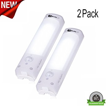 Juzihao 2PACK LED Night Light,Mini Motion Sensor Light Rechargeable Stick-on Anywhere Super Bright LED Closet Light, Cabinet LED Light, Tap Light, 3 Mounting Options,White