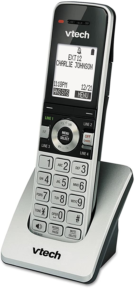 VTech UP407 ErisBusinessSystem Accessory Cordless Handset, Silver/Black | Requires a Main Console (UP416) or Extension Deskset (UP406) to Operate