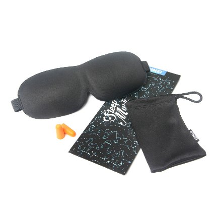 Kinzi Dream Weave Contoured Sleep Mask Includes Carrying Pouch and Ear Plugs for Travel Shift Work Meditation