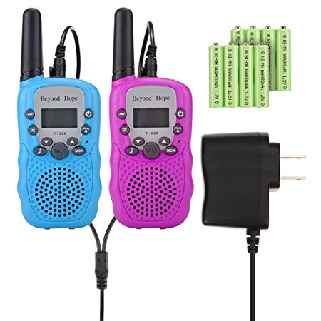 Walkie Talkie,Beyond Hope Rechargeable Kids Walkie Talkies 22 Channel 0.5W FRS/GMRS 2 Way Radios with Charger and Rechargeable Batteries,Coloful Walkie-Talkie For Kids (Muti Color, Pack of 2)