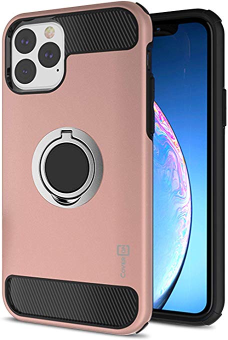 CoverON Protective Magnetic Ring Holder RingCase Series for iPhone 11 Pro Case (2019), Rose Gold