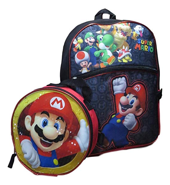 Nintendo Super Mario Backpack with Detachable Insulated Lunch Bag