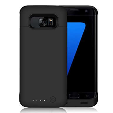 Samsung S7 Edge Battery Case,HETP 5000mAh Ultra Slim Extended Rechargeable Case Juice Pack Power Bank Cover Portable Charger Protective Shell for Samsung Galaxy S7 Edge / Extra 140% Battery life