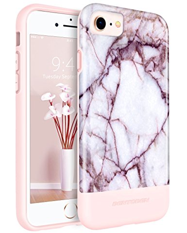 iPhone 8 /7 Case Marble BENTOBEN Slim Shockproof Rubber Phone Case for iPhone 8 / 7 Blood Marble