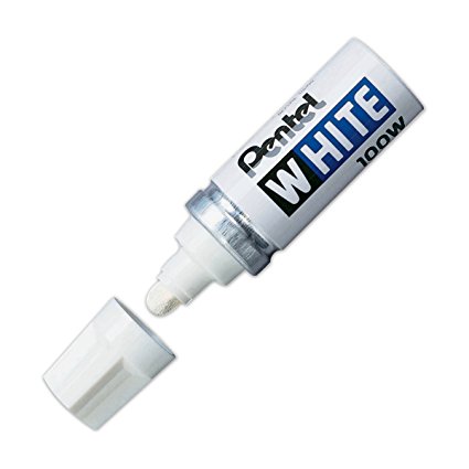 Pentel Permanent Marker, White, Broad Point, 1 Pack (100W)