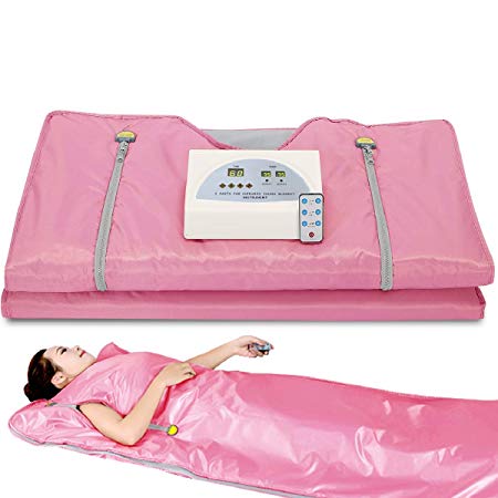 Lofan Heat Sauna Blanket Portable Personal Sauna Far-Infrared for Relaxation at Home, Pink