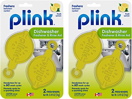 Plink PRA12T Dishwasher Freshener & Rinse Aid, 4 Fresheners, 2 Pack