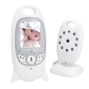 Sourcingbay 2.4 GHz Digital Video Baby Monitor Two-Way Audio With 2.0" Color LCD Screen Night Vision Temperature Monitoring Built-In 8 Lullabies