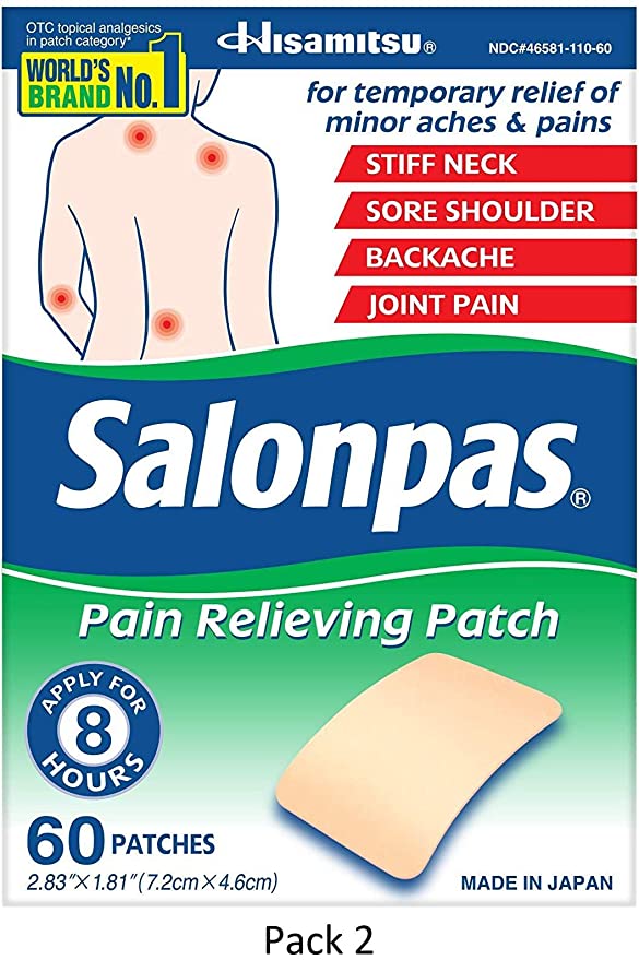 Salonpas Pain Relieving Patches, 60 Count, 2 Pack