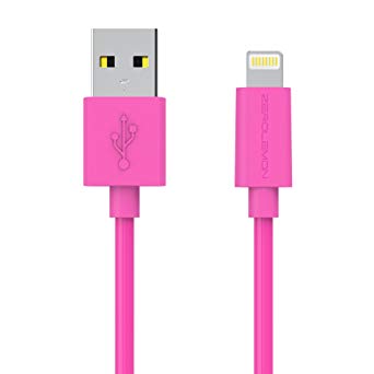 ZeroLemon Lightning to USB Plastic PVC Cable 3.2 Feet / 1 Meter   Enhanced Plastic Cap for iPhone, iPod and iPad [2 Year Warranty],[Apple MFi Certified]- PVC Pink