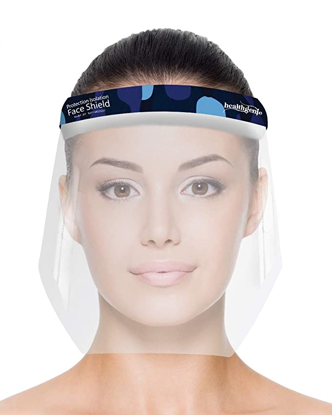 Healthgenie Face Shields (Pack Of 5) Safety Face Shield, 350 Microns Unbreakable Shield for Men and Women