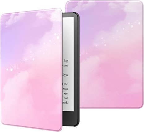 MoKo Case Fits 6.8" Kindle Paperwhite (11th Generation-2021) and Kindle Paperwhite Signature Edition, Lightweight Shell Cover with Auto Wake/Sleep for Kindle Paperwhite 2021, Purple Pink