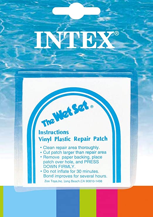 INTEX Wet Set Adhesive Vinyl Plastic Swimming Pool Tube Repair Patch, 12 Pack