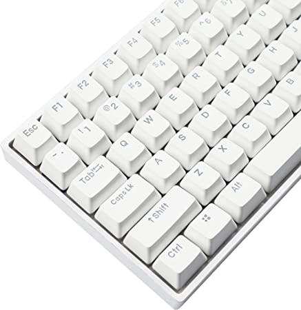 YMDK Double Shot 108 Dyed PBT Shine Through OEM Profile Keycap Rainbow Carbon Sunset Backlit Keycaps for MX Switches Mechanical Keyboard（Only Keycap） (White 122)