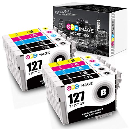 GPC Image Remanufactured Ink Cartridge Replacement for Epson 127 T127 Ink to use with NX530 NX625 WF-3520 WF-3530 WF-3540 WF-7010 WF-7510 WF-7520 Printer (4Black 2Cyan 2Magenta 2Yellow)