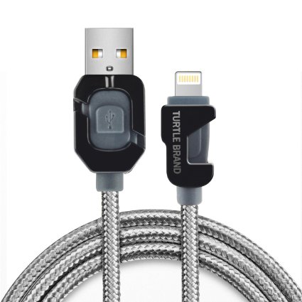 [Apple MFI Certified] Turtle Brand Lightning Cable 1-pack (4ft/1.2m) Nylon Braided Tangle Free lightning Sync and Charging Cord for iPhone 6/6s/6 plus/6s plus, 5c/5s/5, iPad Air/Mini,iPod Nano/Touch