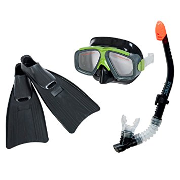 Intex 55959 Surf Rider Snorkel, Mask and Flippers Diving Kit Adult Size