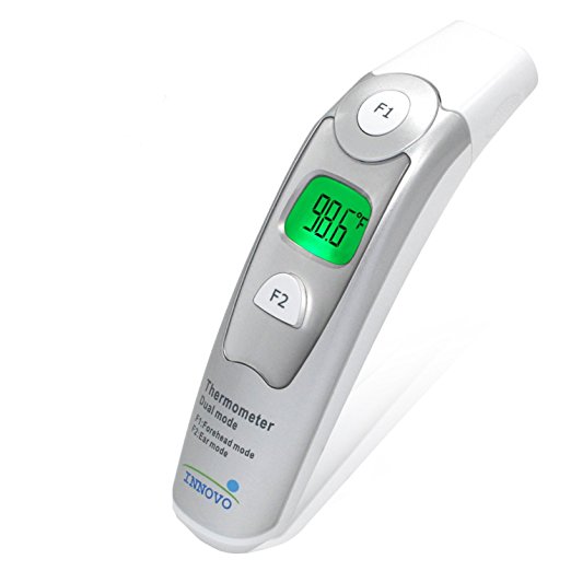 Innovo Medical Forehead and Ear Thermometer - Improved Accuracy with Updated In-House Clinical Data and Proprietary Software Upgrade - CE and FDA Approved