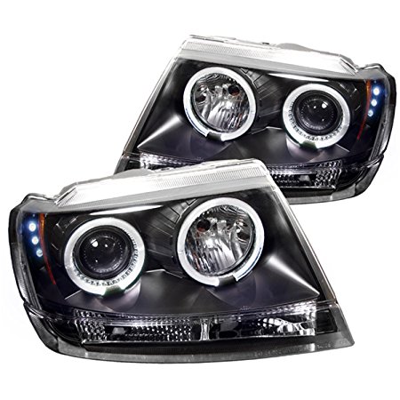 Spyder Auto Jeep Grand Cherokee Black Halogen LED Projector Headlight