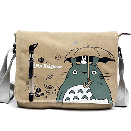 Beautyonline Totoro Messenger Bag Backpack Cartoon Shoulder Bags Canvas Shoulder Sling Bag Cosplay Bag for Girls Boys H01