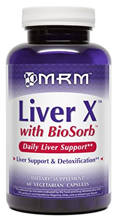 MRM - Liver X with BioSorb, Daily Liver Support & Detoxification, Ultimate Hangover Helper (60 Vegetarian Capsules)