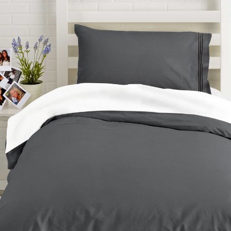 Twin Dark Grey Duvet Cover Set with 1 Pillowcases- Does Not Shrink or Wrinkle and Provides Excellent Temperature Control for Enhanced Comfort Twin Size Duvet Cover  68 L X 86 W