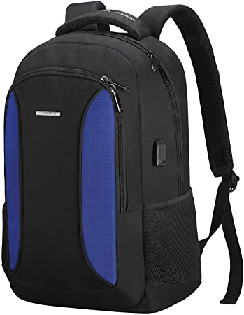 TOGORE WorkGo Slim Laptop Backpack 15.6 Inch, Water Resistant Travel Business Computer Backpack with USB Charging Port for Women & Men - Blue